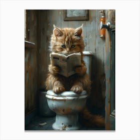 Cat Reading A Book Canvas Print