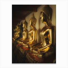 Golden Buddha Statues Canvas Print