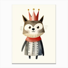 Little Raccoon 4 Wearing A Crown Canvas Print