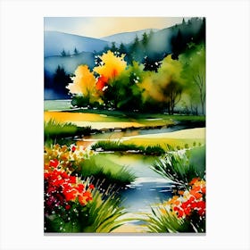Landscape Watercolor Painting 3 Canvas Print