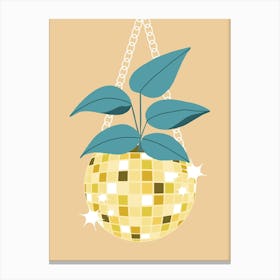 Disco Plant Yellow Canvas Print