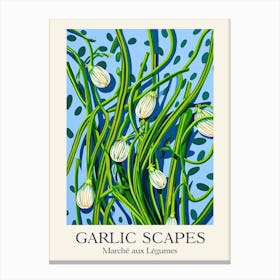 Marche Aux Legumes Garlic Scapes Summer Illustration 6 Canvas Print