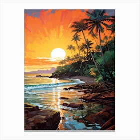 A Vibrant Painting Of El Yunque Beach Puerto Rico 3 Canvas Print