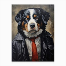Gangster Dog Bernese Mountain Dog Canvas Print