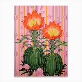 Mexican Style Cactus Illustration Melocactus Cactus 2 Canvas Print