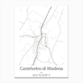 Castelvetro Di Modena,Italy Minimalist Map Canvas Print