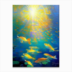 Koromo Koi 1, Fish Monet Style Classic Painting Canvas Print