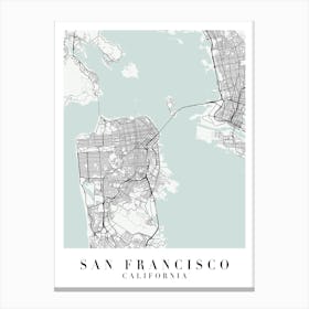 San Francisco California Street Map Minimal Color Canvas Print
