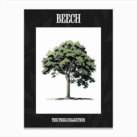 Beech Tree Pixel Illustration 2 Poster Canvas Print