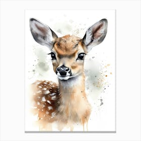 Baby Deer Watercolour Nursery 8 Canvas Print
