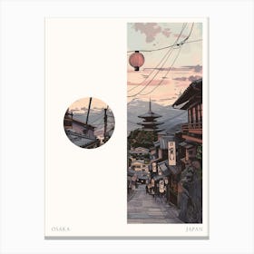 Osaka Japan 3 Cut Out Travel Poster Canvas Print