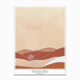 Mount Ossa Australia Color Line Drawing 7 Poster Canvas Print