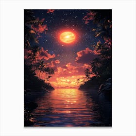 Sunset Over The Ocean 12 Canvas Print