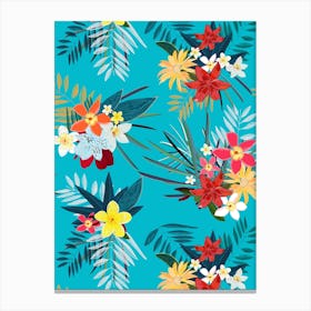 Frangipani Lily Palm Canvas Print
