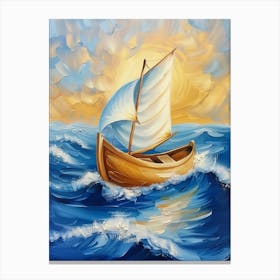 Sailboat In The Sea 6 Canvas Print