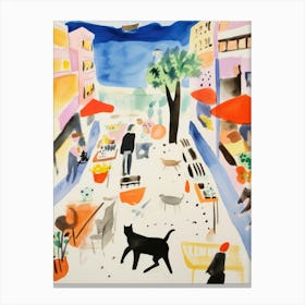 The Food Market In San Francisco 1 Illustration Canvas Print