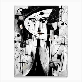 Emotions Abstract Black And White 5 Canvas Print