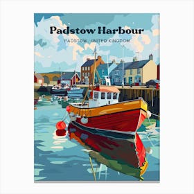 Padstow Boat Digital Travel Art Leinwandbild