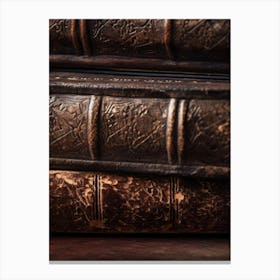 Old Books On A Wooden Table Canvas Print