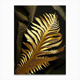 Golden Leather Fern Vibrant Canvas Print