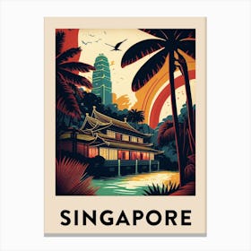 Singapore 3 Vintage Travel Poster Canvas Print