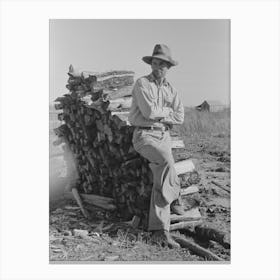 Farmer Standing By Wood Pine, Transylvania Project, Louisiana By Russell Lee Canvas Print