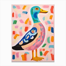 Pink Scandi Duck 2 Canvas Print