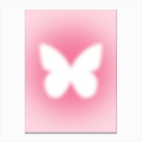 Butterfly On A Pink Background Canvas Print