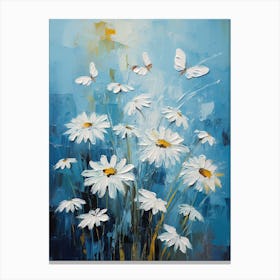 Daisies And Butterflies 1 Canvas Print