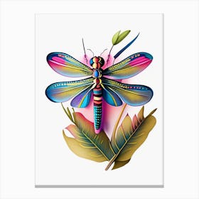 Four Spotted Skimmer Dragonfly Tattoo 1 Canvas Print
