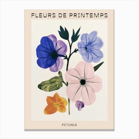 Spring Floral French Poster  Petunia 4 Canvas Print