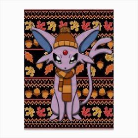 Fall Espeon Sweater - Pokemon Autumn Canvas Print