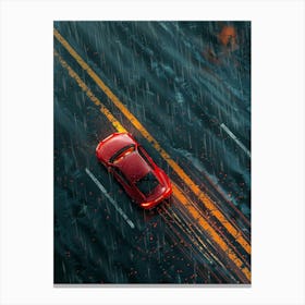 Car Driving In The Rain 6 Canvas Print