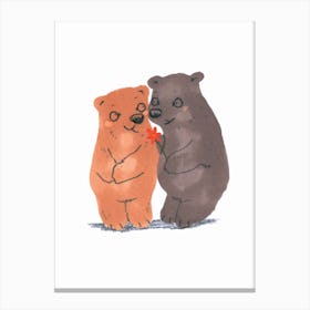 Bears In Love Canvas Print