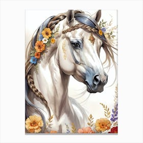 Floral Horse (12) Canvas Print