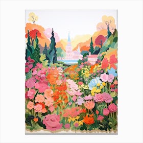 Claude Monets Garden France Modern Illustration 2 Canvas Print