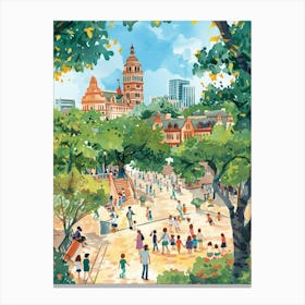 Storybook Illustration The University Of Austin Texas 3 Canvas Print