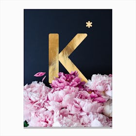 Flower Alphabet K Canvas Print