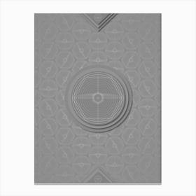 Geometric Glyph Sigil with Hex Array Pattern in Gray n.0189 Canvas Print