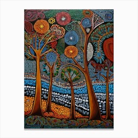 Default Australian Aboriginal Dot Painting Style Art Dreaming 1 Canvas Print