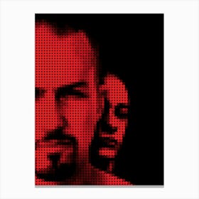 American History X Movie Poster In A Pixel Dots Art Style 1 Canvas Print