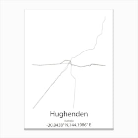 Hughenden,Australia Minimalist Map Canvas Print