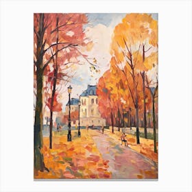 Autumn City Park Painting Parc De La Vilette Paris Canvas Print