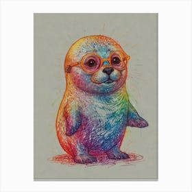 Seal With Glasses Canvas Print