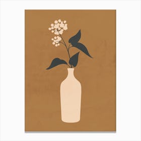 Minimal Abstract Art Vase Flower 2 Canvas Print
