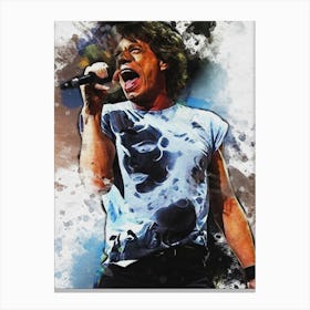 Smudge Of Portrait Mick Jagger Canvas Print