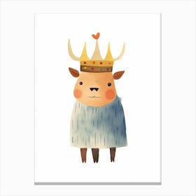 Little Buffalo 2 Wearing A Crown Canvas Print