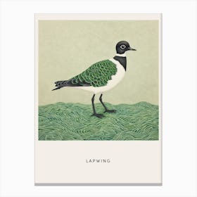 Ohara Koson Inspired Bird Painting Lapwing 1 Poster Canvas Print