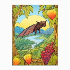 Fruit Bat Vintage Illustration 5 Canvas Print