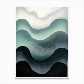 Dreamy Dimensions; Abstract Risograph Visions Mid Centure Modern Canvas Print